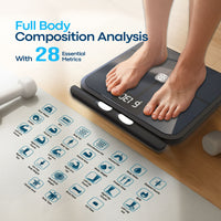 Smart Body Composition Scale with 8-Electrodes & 28 Metrics - B8T30i - Black