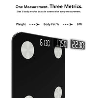 Smart Body Composition Scale with 3 On-Screen Indicators & 20 Metrics - BE28i - Black