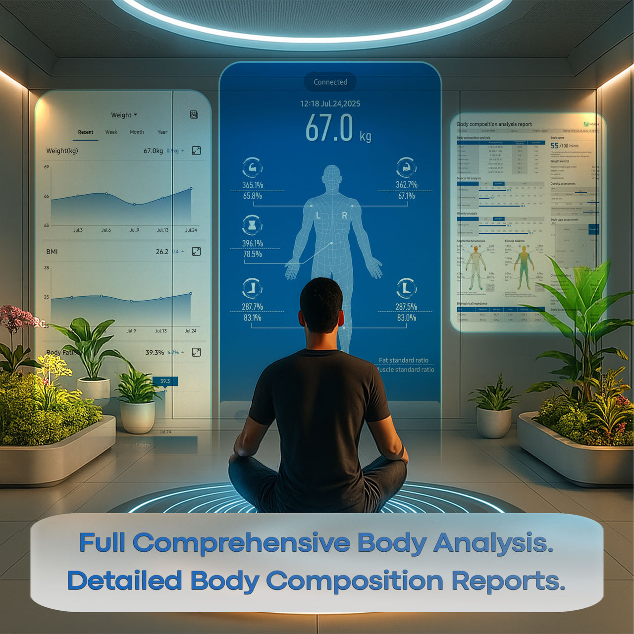 Smart Body Composition Scale with 8-Electrodes & 28 Metrics - B8T30i - Black