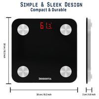 IRRESISTIA Compact 26cmx26cm Digital Body Fat Bluetooth Weighing Scales BE26i