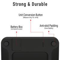 IRRESISTIA Durable ABS and Tempered Glass Weight Machine with kg stone pound units BW26i