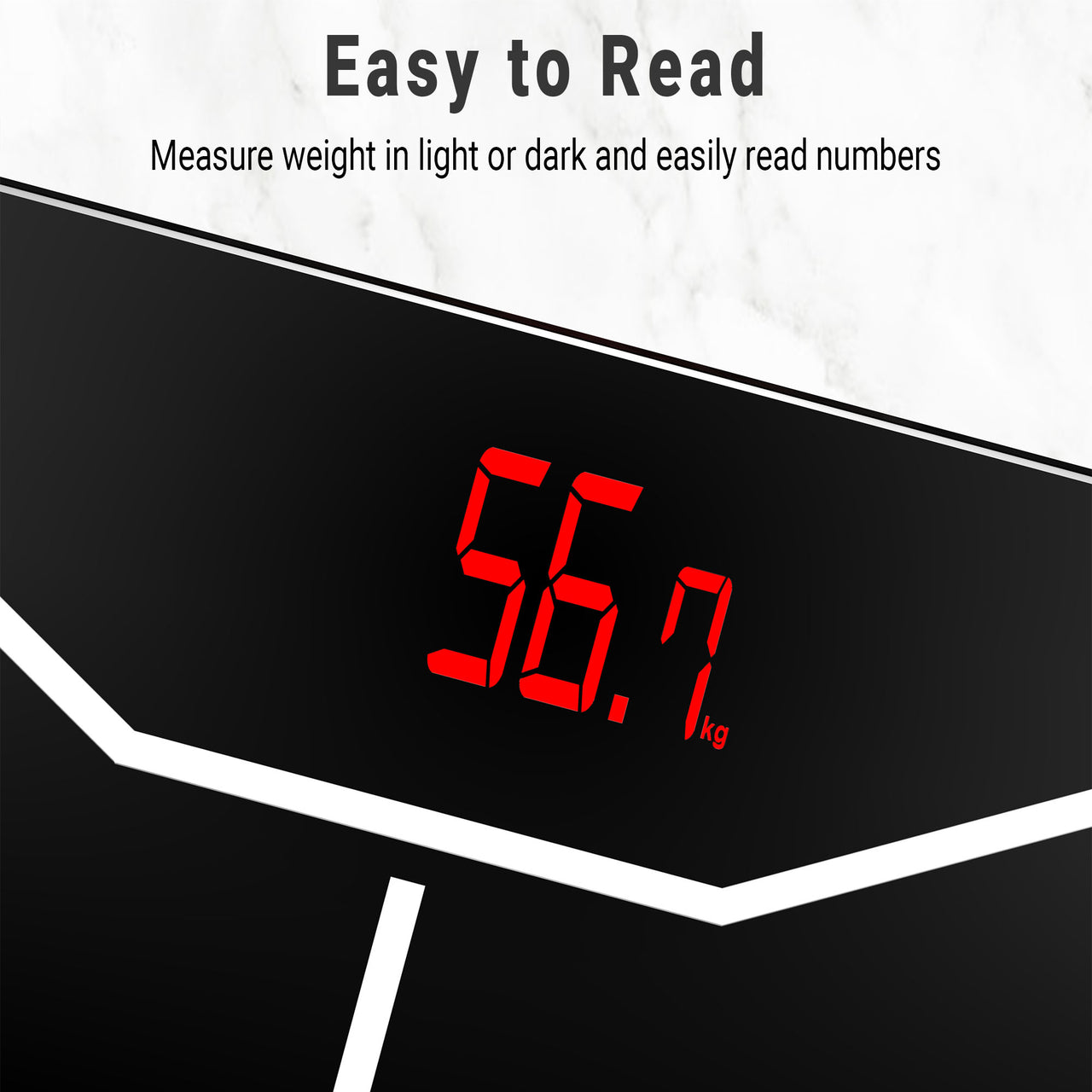 IRRESISTIA Easy to Read Red LED Display Digital bathroom scales BW26i