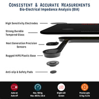 IRRESISTIA Full Body Composition Analysis Scales with Large Capacity Red LED BE26i