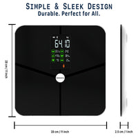 IRRESISTIA Smart Bluetooth Scales for Body Weight with Large 28cmx28cm Platform BTVA28i