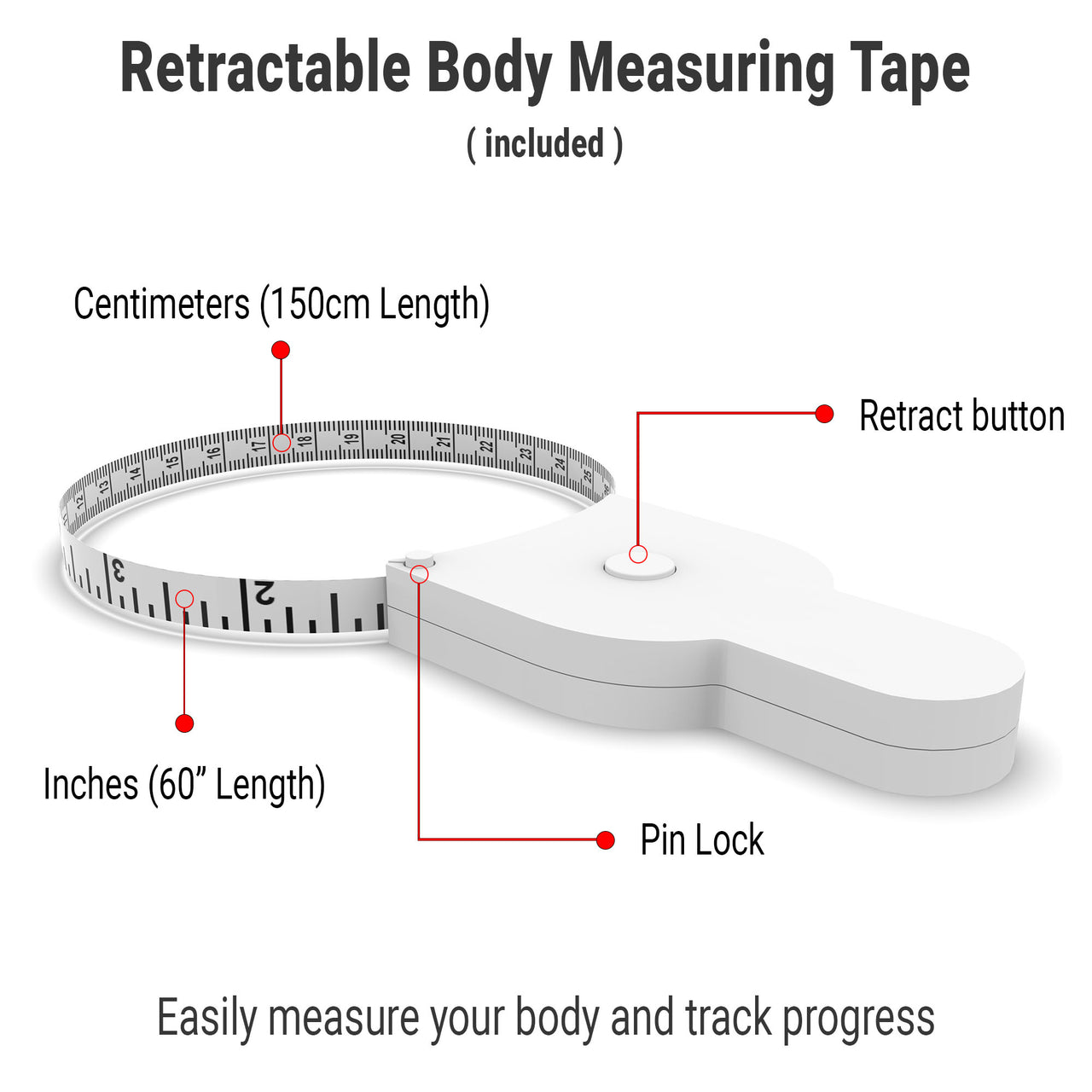 IRRESISTIA Y-Shape Retractable Body Measuring Tape